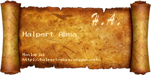 Halpert Absa névjegykártya